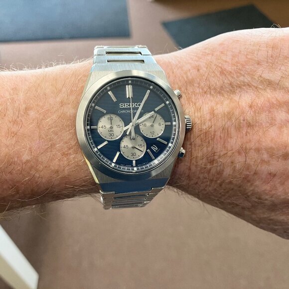 Seiko Essential Chronograph Watch With Blue Dial - Picture 7 of 8